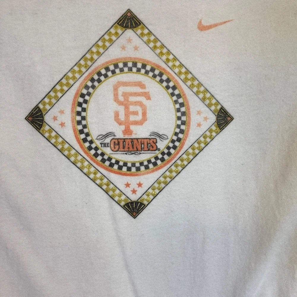Nike San Francisco Giants Sz L Womens Black Orange Short Sleeve Shirt